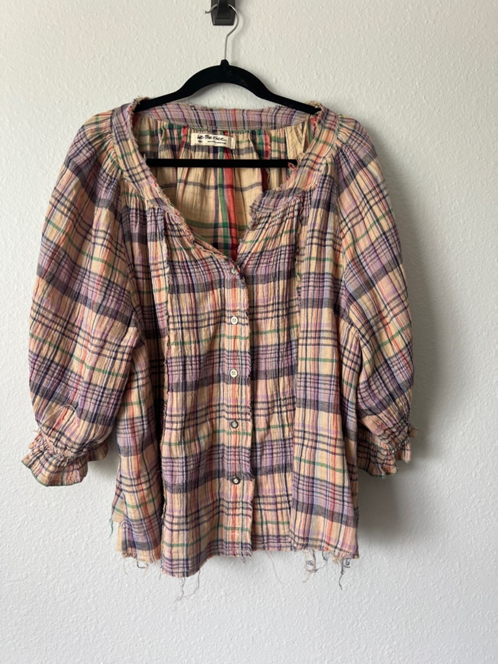 Free People Womens Lucy Swing Plaid Top - Picture 2 of 3